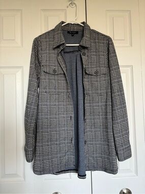 Lily Morgan Plaid Coatigan - Gray Plaid
